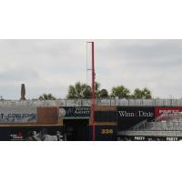 Pink Foul Pole at Blue Wahoos Stadium