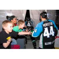 Stephen Perfetto of the Alaska Aces Enters the Ice