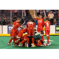 Tony Donatelli of the Baltimore Blast is Mobbed after Scoring Game-Winning Goal