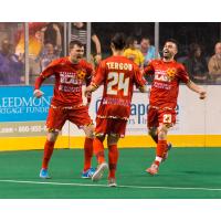 Pat Healey and the Baltimore Blast Celebrate a Goal