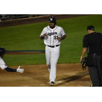 Edwin Espinal of the Somerset Patriots crosses home plate