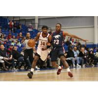 Canton Charge guard Malik Newman drives against the Delaware Blue Coats