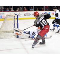 Olivier Archambault of the Allen Americans scores against the Wichita Thunder
