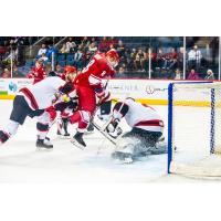 Allen Americans forward Tyler Sheehy scores against the Rapid City Rush