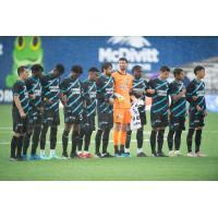 Colorado Springs Switchbacks FC lineup in the rain vs. New Mexico United