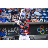 Nick Fortes at bat for the Pensacola Blue Wahoos