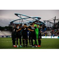 Colorado Springs Switchbacks FC huddle up vs. Orange County SC