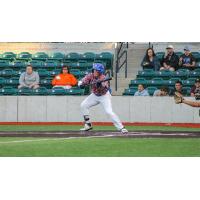 Green Bay Booyah infielder Dayson Croes prepares to bunt