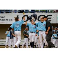 St. Cloud Rox celebrate Jack Winkler's home run