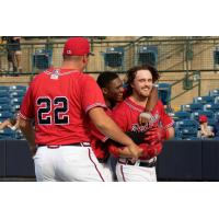 Rome Braves congratulate Jesse Franklin V on his game-winning home run