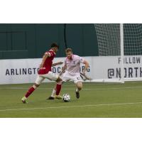 Forward Madison FC defender Connor Tobin (right) vs. North Texas SC