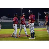 Kansas City Monarchs exchange high fives