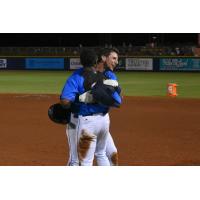 Devin Hairston and Galli Cribbs Jr. of the Pensacola Blue Wahoos