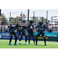 Colorado Springs Switchbacks FC after a goal against San Antonio FC