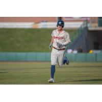 Casey Gillaspie of the Kansas City Monarchs rounds the bases after a two run home run