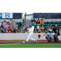 Dalton Pearson takes a big swing for the Green Bay Booyah