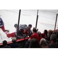 Fans get an up close view of the opposition during an Allen Americans game