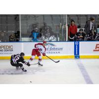 Gavin Gould of the Allen Americans (right) vs. the Rapid City Rush