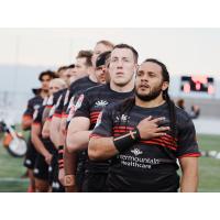 Utah Warriors Line up for the National Anthem