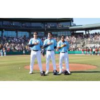 Charleston RiverDogs stand for the National Anthem