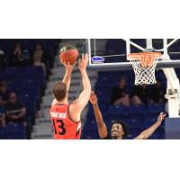 Murphy Burnatowski of the Fraser Valley Bandits shoots against the Saskatchewan Rattlers