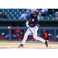 Erick Peña at bat for the Columbia Fireflies