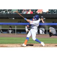 Travis Blankenhorn at bat for the Syracuse Mets