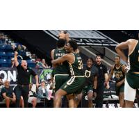 Saskatchewan Rattlers celebrate against the Niagara River Lions