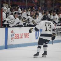 Nick Peluso of the Muskegon Lumberjacks