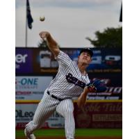 Clayton Beeter of the Somerset Patriots in action