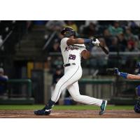 Tacoma Rainiers' Kyle Lewis at bat