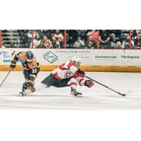 Max Balinson handles the puck for the Cincinnati Cyclones