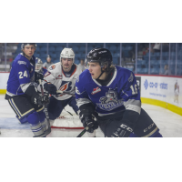 Victoria Royals' Carson Miller and Carson Golder in action