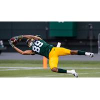 Edmonton Elks wide receiver Kenny Lawler makes a grab