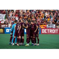 Detroit City FC huddle