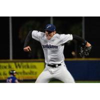 Pensacola Blue Wahoos celebrate a comeback win