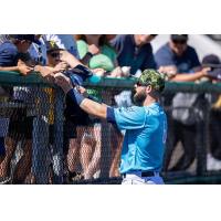 Everett AquaSox' Jorge Benitez signing autographs