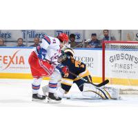 Kitchener Rangers centre Francesco Pinelli takes a shot