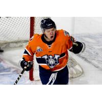 Worcester Railers' Collin Adams celebrates win