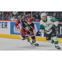 Grand Rapids Griffins forward Trenton Bliss (left)