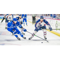 Tulsa Oilers' Jackson Leef Battles Wichita Thunder's Dylan Macpherson