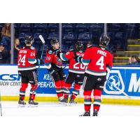 Kelowna Rockets celebrate a goal