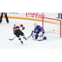 Belleville Senators' ROURKE CHARTIER versus Rochester Americans' BECK WARM