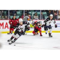 Vancouver Giants' Julian Cull and Matthew Edwards in action