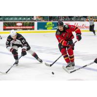 Vancouver Giants' Kyren Gronick versus the Prince George Cougars' Viliam Kmec