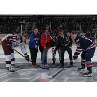 Peterborough Petes' Shawn Spearing and Oshawa Generals' Lleyton Moore on game day