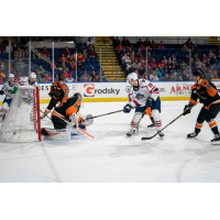 Springfield Thunderbirds right wing Anthony Angello scores against the Lehigh Valley Phantoms