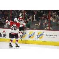 Cincinnati Cyclones' Lee Lapid celebrates win