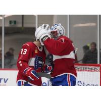 Laval Rocket's Nicolas Beaudin And Cayden Primeau Celebrate Win