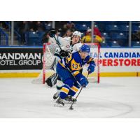 Saskatoon Blades' Justin Lies in action